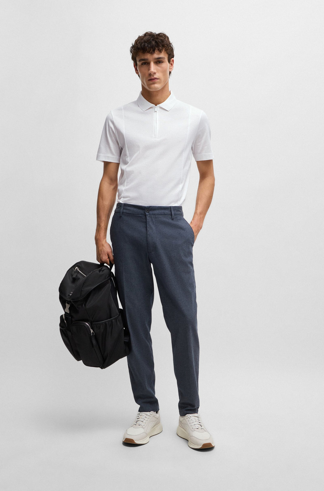BOSS Regular Fit Polos in Cotton Mix - P-PARAS 365 10260031 01-50512686- Concorde Fashion#color_white-100