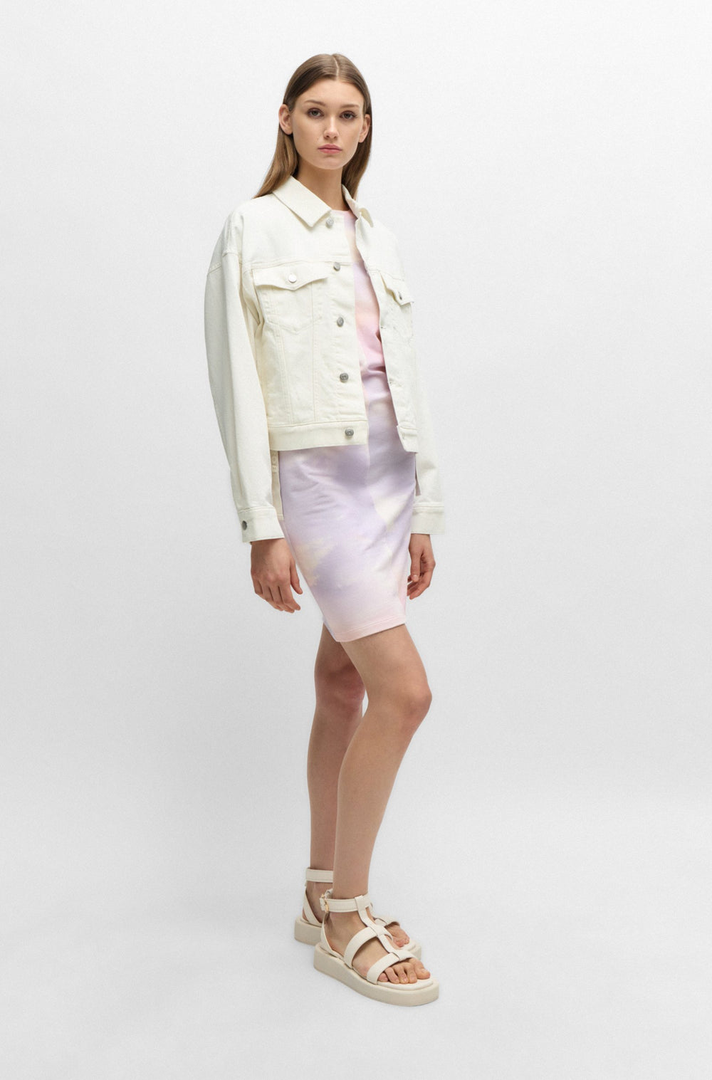 BOSS Regular Fit Casual Jackets in Cotton Mix - C_TRUCKER JACKET 10260096 01-50515888- Concorde Fashion#color_white-118