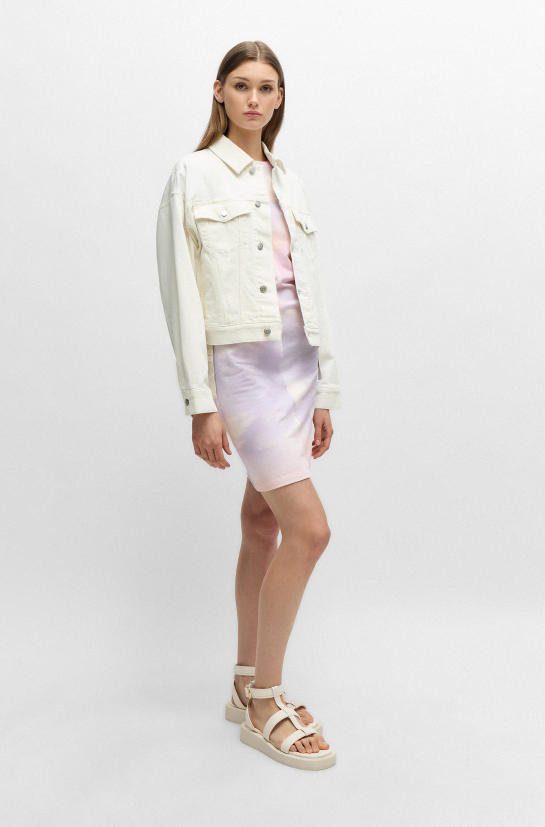 BOSS Regular Fit Casual Jackets in Cotton Mix - C_TRUCKER JACKET 10260096 01-50515888- Concorde Fashion#color_white-118