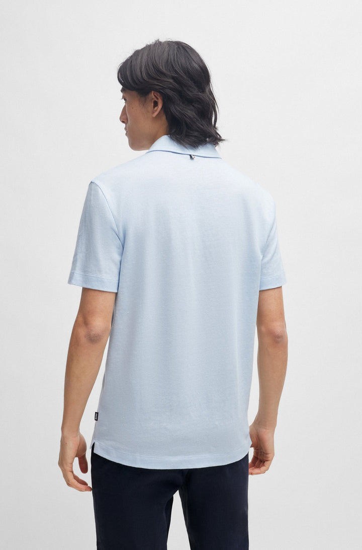 BOSS Regular Fit Polos in Cotton Mix - PRESS 56 10260110 01-50511600- Concorde Fashion#color_blue-450