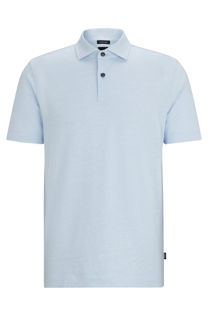 BOSS Regular Fit Polos in Cotton Mix - PRESS 56 10260110 01-50511600- Concorde Fashion#color_blue-450