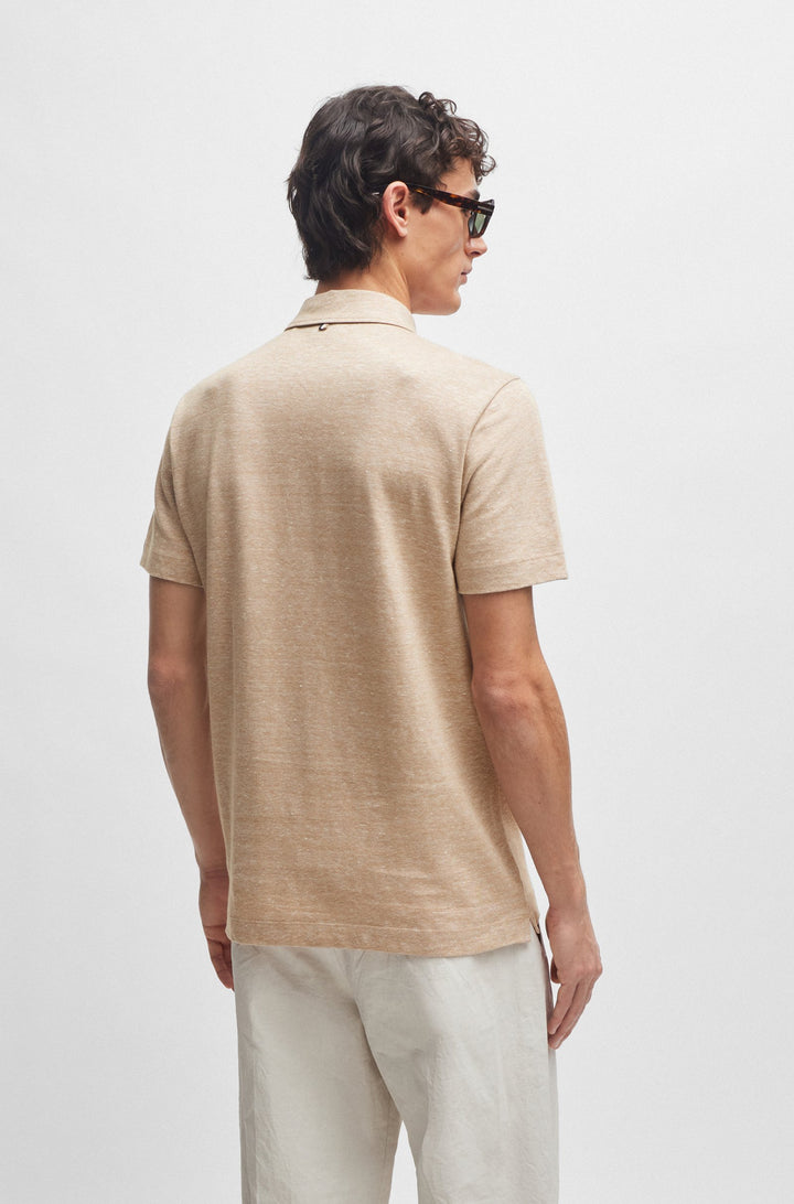 BOSS Regular Fit Polos in Cotton Mix - PRESS 56 10260110 01-50511600- Concorde Fashion#color_beige-260