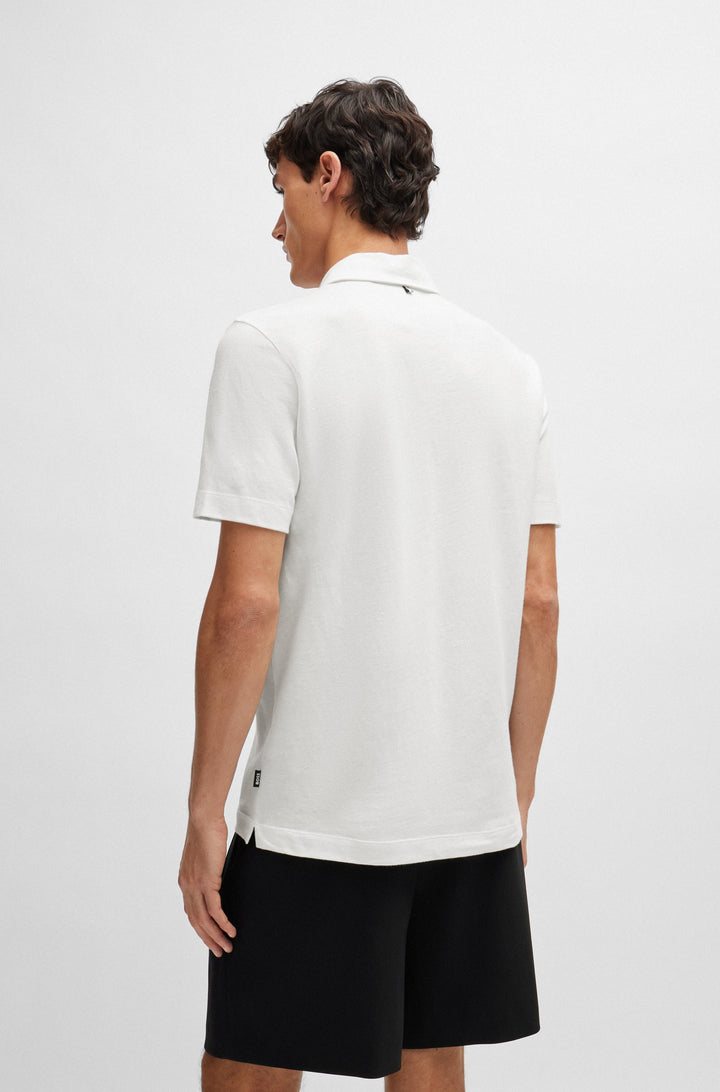 BOSS Regular Fit Polos in Cotton Mix - PRESS 56 10260110 01-50511600- Concorde Fashion#color_white-100