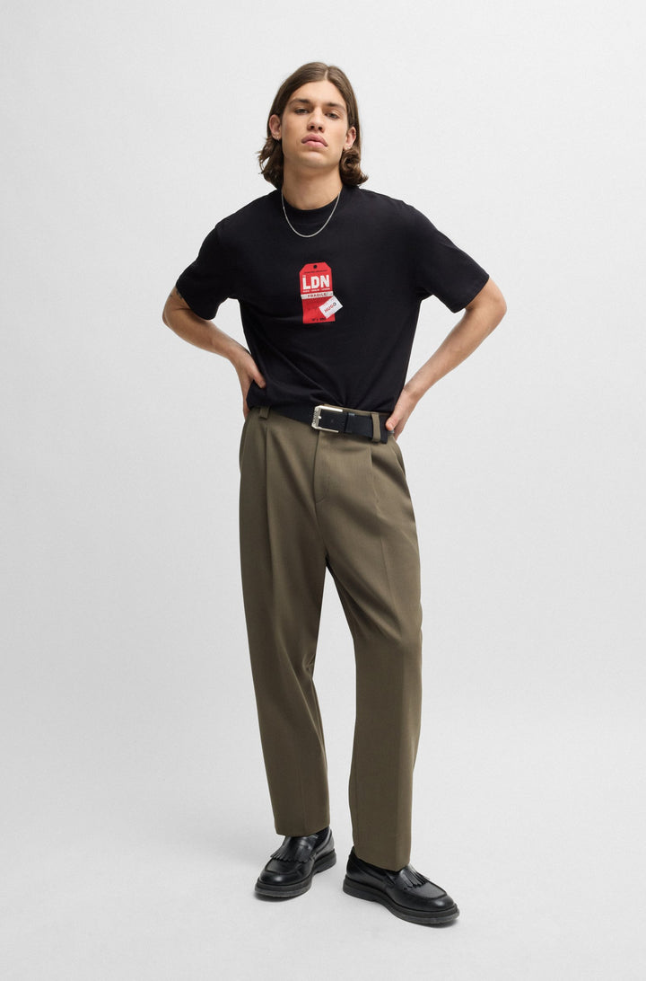 HUGO T-Shirts Relaxed Fit in Cotton - DITROSO 10260122 01-50516738- Concorde Fashion#color_black-001