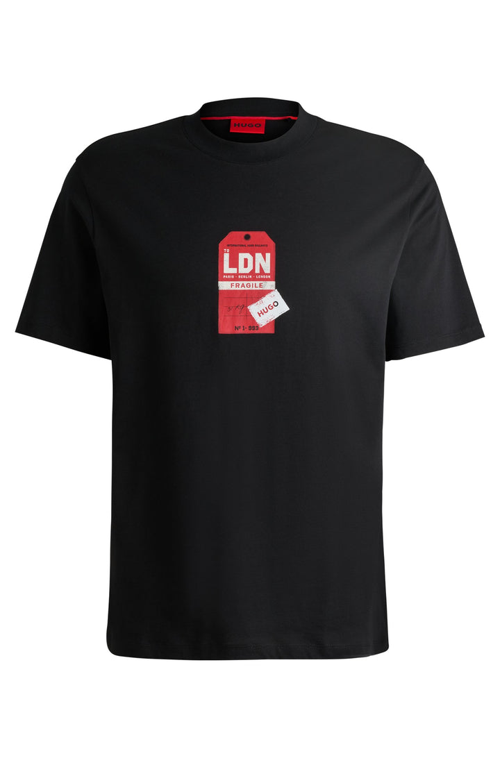 HUGO T-Shirts Relaxed Fit in Cotton - DITROSO 10260122 01-50516738- Concorde Fashion#color_black-001