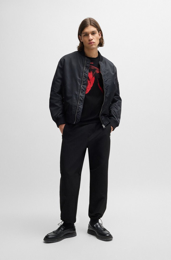 HUGO T-Shirts Regular Fit in Cotton - DIKOBRA 10260122 01-50519013- Concorde Fashion#color_black-001