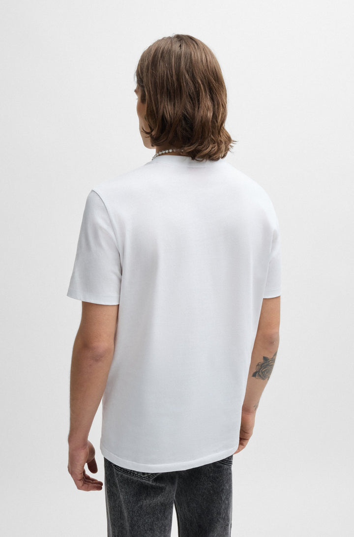 HUGO T-Shirts Regular Fit in Cotton - DIKOBRA 10260122 01-50519013- Concorde Fashion#color_white-100