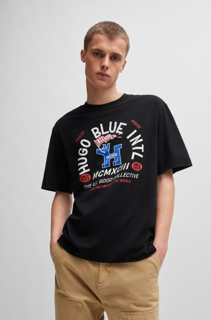 HUGO T-Shirts Regular Fit in Cotton - NALUMBER 10260122 01-50519328- Concorde Fashion#color_black-001