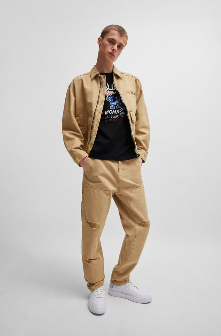 HUGO T-Shirts Regular Fit in Cotton - NALUMBER 10260122 01-50519328- Concorde Fashion#color_black-001