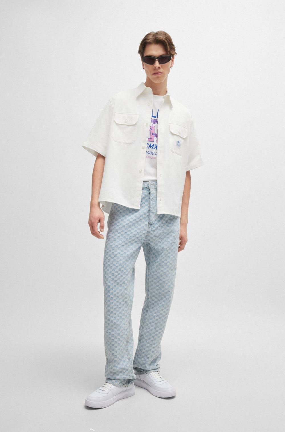 HUGO T-Shirts Regular Fit in Cotton - NALUMBER 10260122 01-50519328- Concorde Fashion#color_white-100
