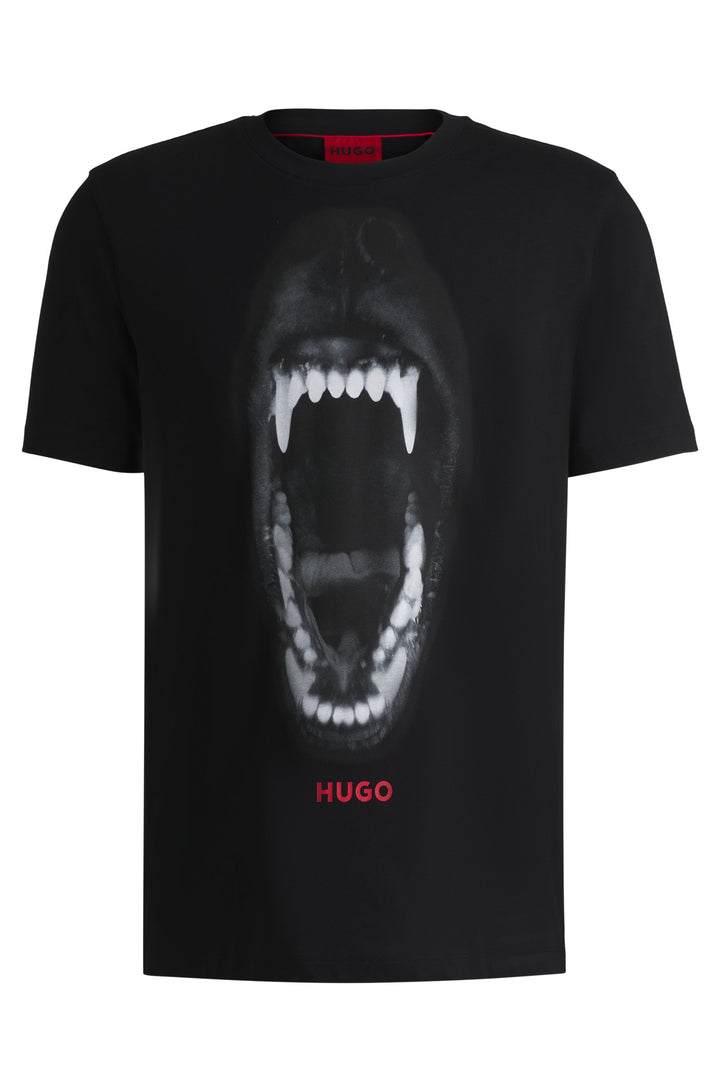 HUGO T-Shirts Regular Fit in Cotton - DAYAKING 10260122 01-50523979- Concorde Fashion#color_black-001