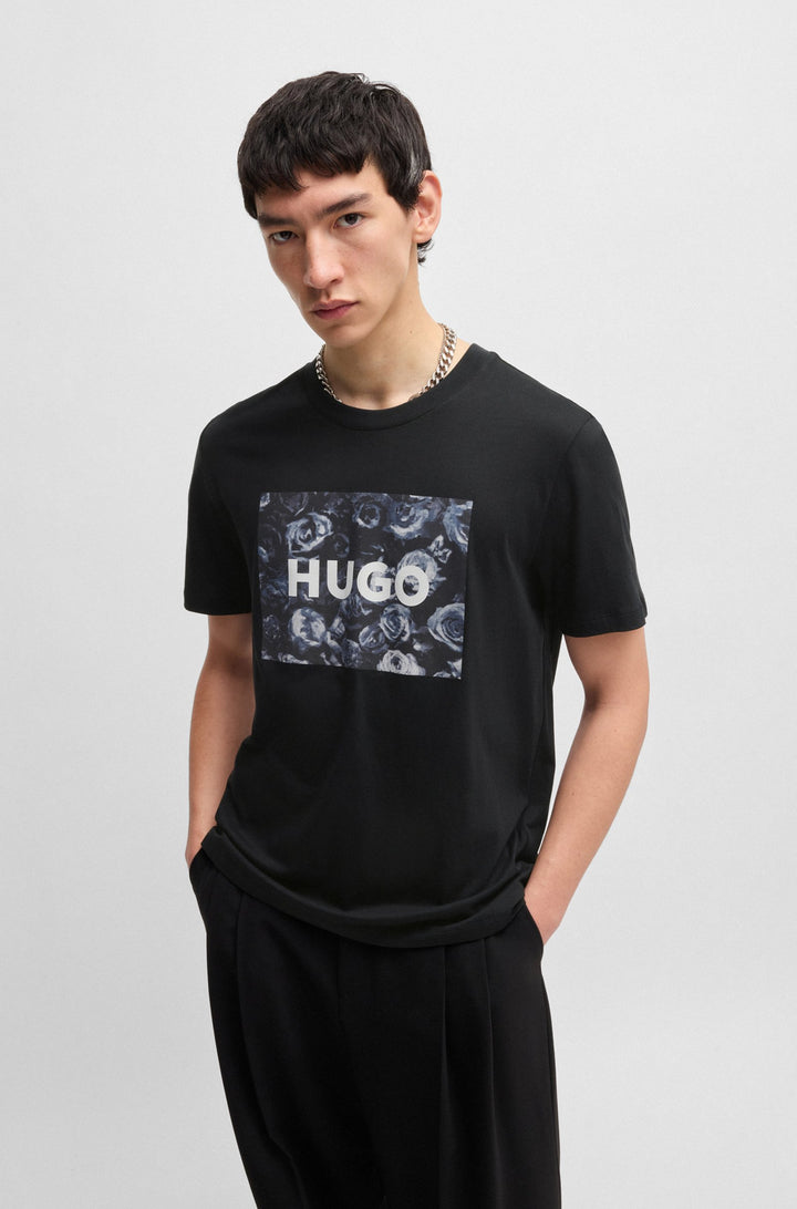 HUGO T-Shirts Regular Fit in Cotton - DULIVE_U244 10260122 01-50523999- Concorde Fashion#color_black-001