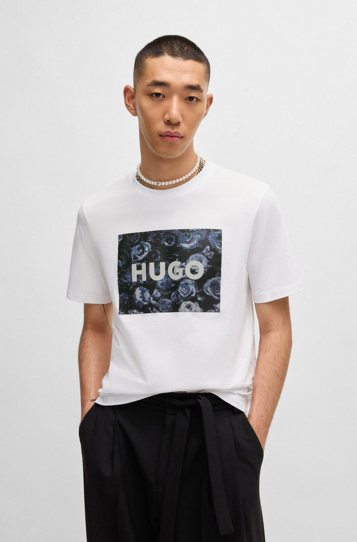 HUGO T-Shirts Regular Fit in Cotton - DULIVE_U244 10260122 01-50523999- Concorde Fashion#color_white-100
