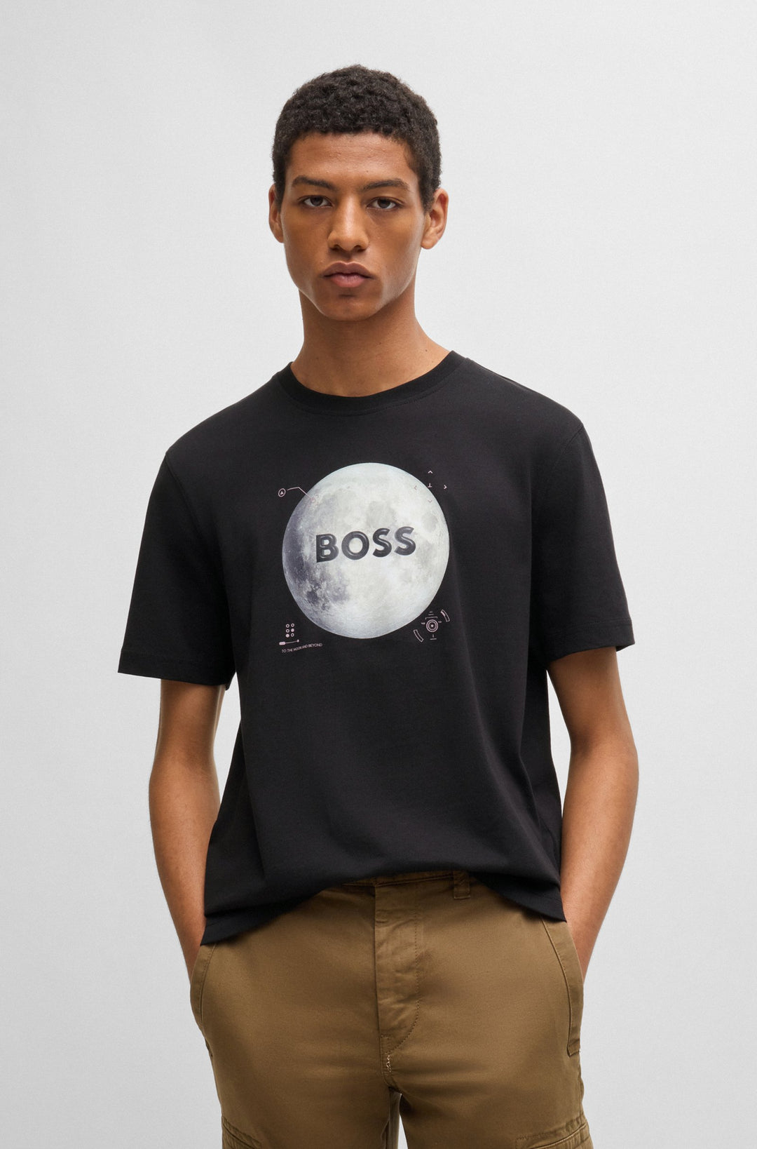 BOSS T-Shirts Regular Fit in Cotton - TE_MOON 10260136 01-50528189- Concorde Fashion#color_black-001