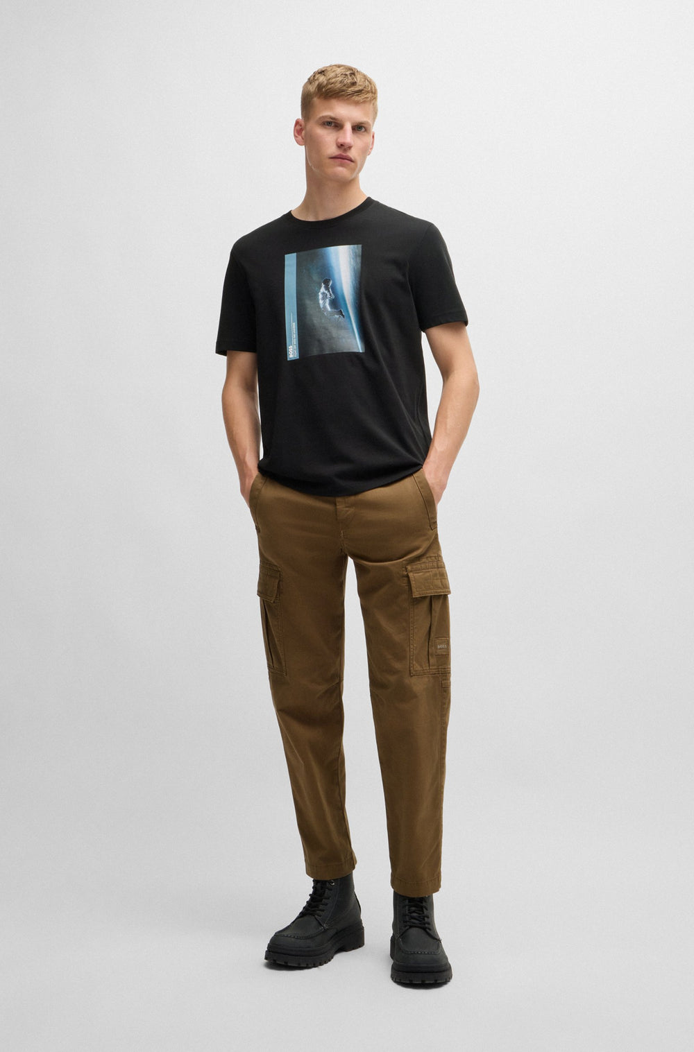 BOSS T-Shirts Regular Fit in Cotton - TE_MINERAL 10260136 01-50528212- Concorde Fashion#color_black-002