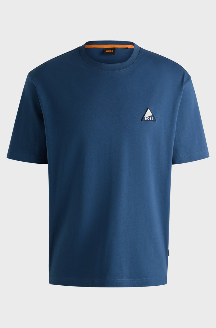 BOSS T-Shirts Relaxed Fit in Cotton - TE_FISHPATCH 10260136 01-50539195- Concorde Fashion#color_blue-466