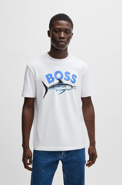 BOSS T-Shirts Regular Fit in Cotton - TE_BOSSFISH 10260136 01-50539196- Concorde Fashion#color_white-101