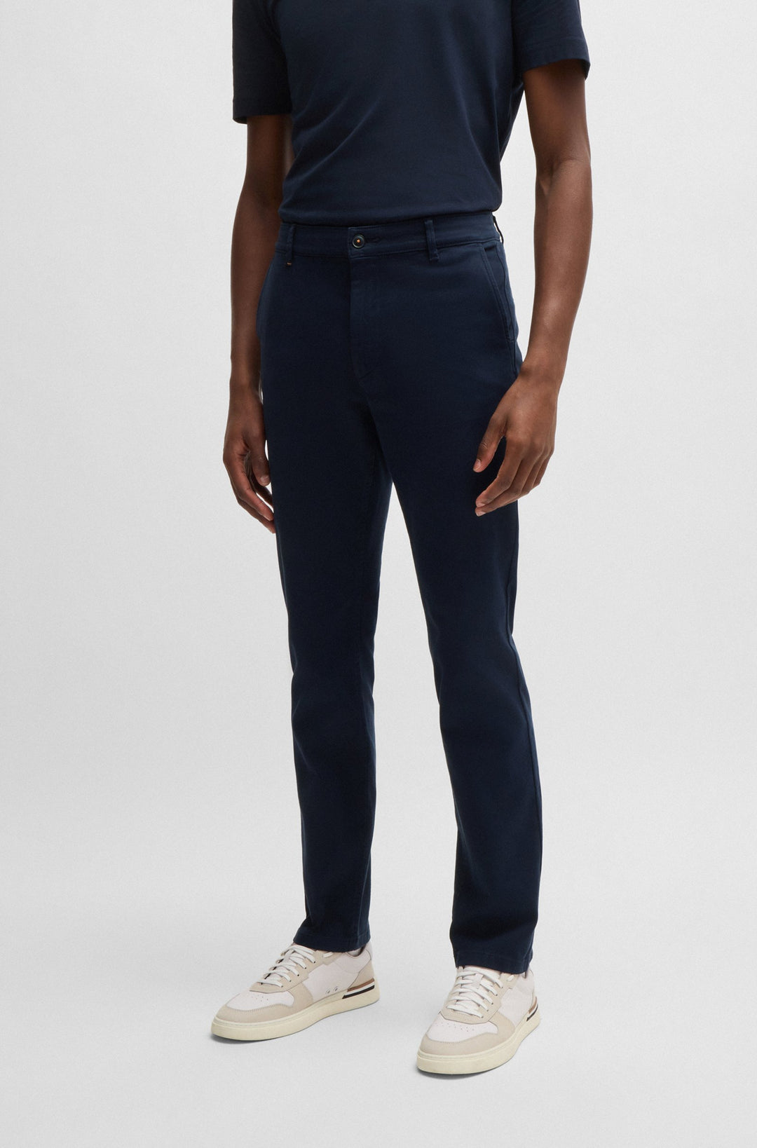BOSS Trousers Slim Fit in Cotton Mix - CHINO_SLIM 10260139 01-50518468- Concorde Fashion#color_navy-404