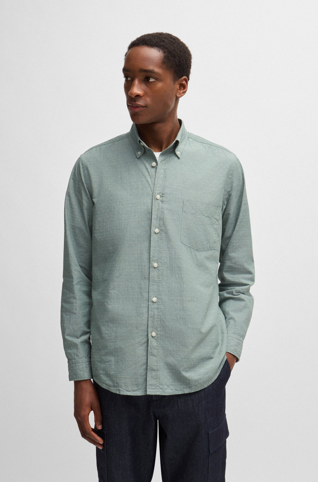 BOSS Casual Shirts Regular Fit in Cotton - RICKERT_M 10260277 01-50520061- Concorde Fashion#color_green-341