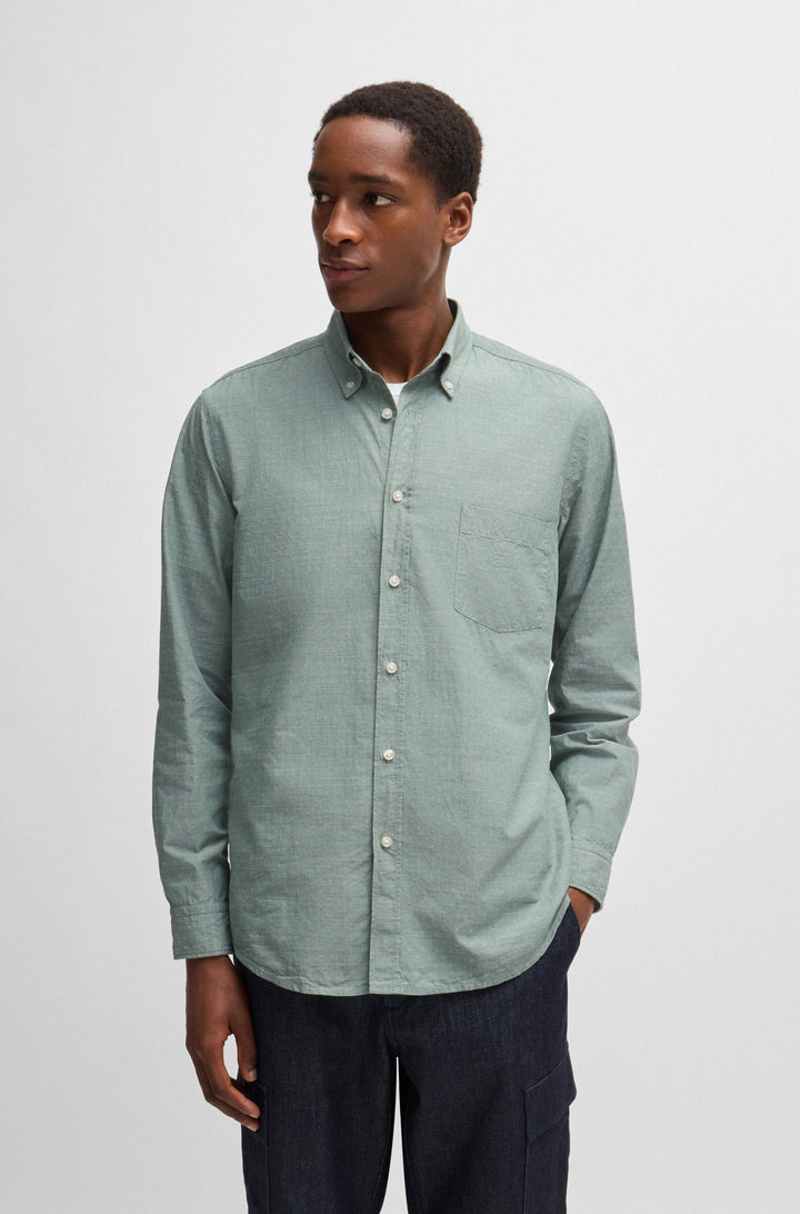 BOSS Casual Shirts Regular Fit in Cotton - RICKERT_M 10260277 01-50520061- Concorde Fashion#color_green-341