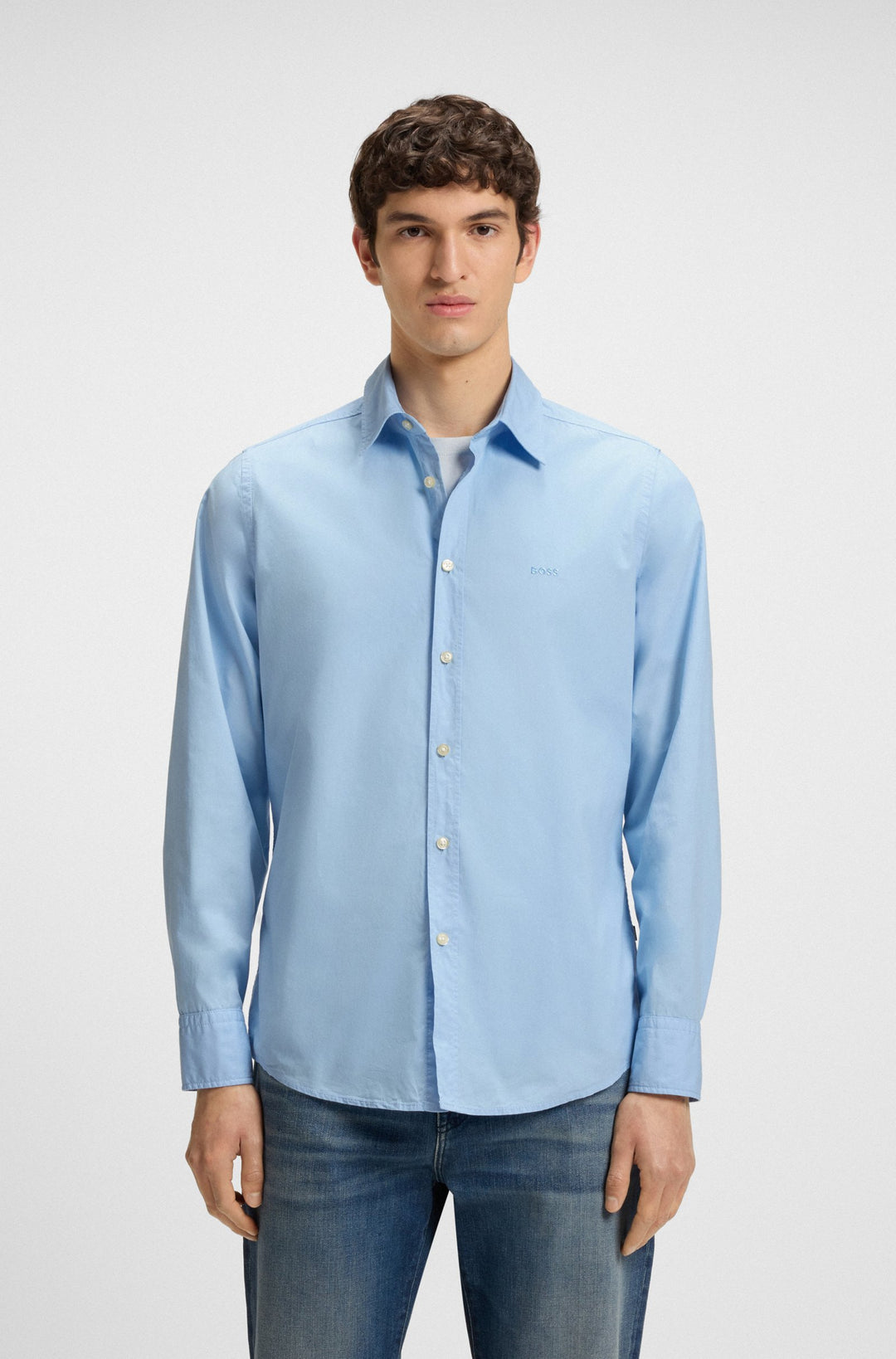 BOSS Casual Shirts Regular Fit in Cotton - RELEGANT_6_M 10260284 01-50518304- Concorde Fashion#color_blue-460