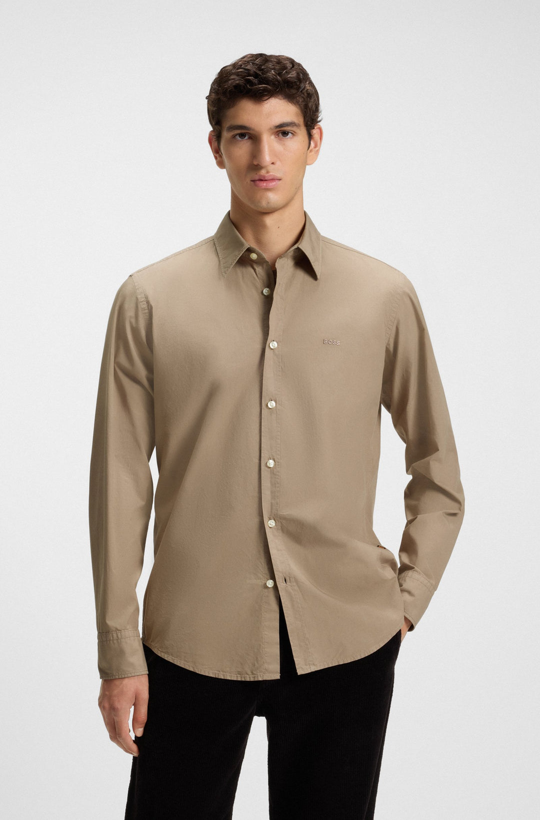 BOSS Casual Shirts Regular Fit in Cotton - RELEGANT_6_M 10260284 01-50518304- Concorde Fashion#color_green-346