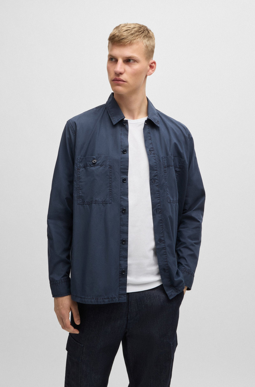 BOSS Casual Shirts Oversize Fit in Cotton - LOCKY_2_M 10260284 01-50519473- Concorde Fashion#color_navy-404