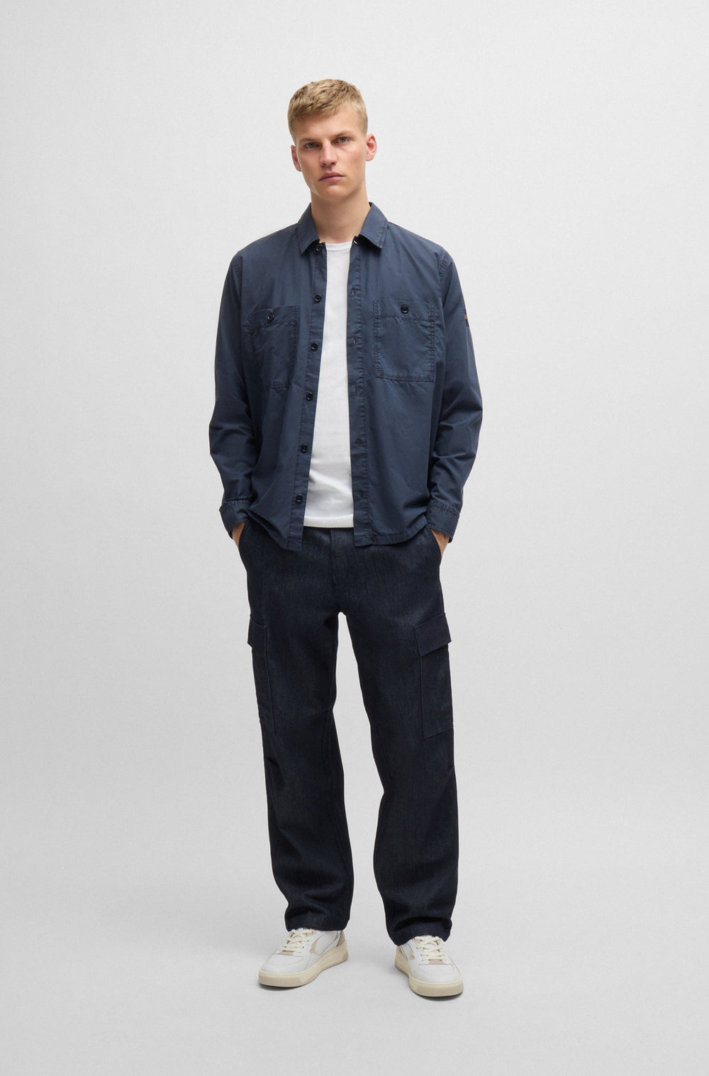 BOSS Casual Shirts Oversize Fit in Cotton - LOCKY_2_M 10260284 01-50519473- Concorde Fashion#color_navy-404