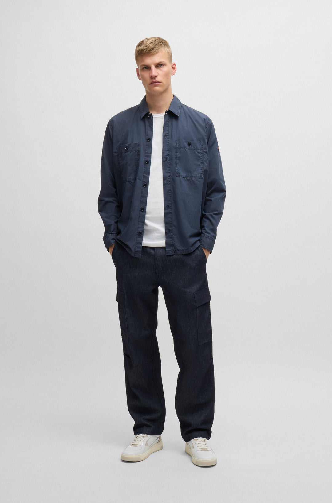 BOSS Casual Shirts Oversize Fit in Cotton - LOCKY_2_M 10260284 01-50519473- Concorde Fashion#color_navy-404