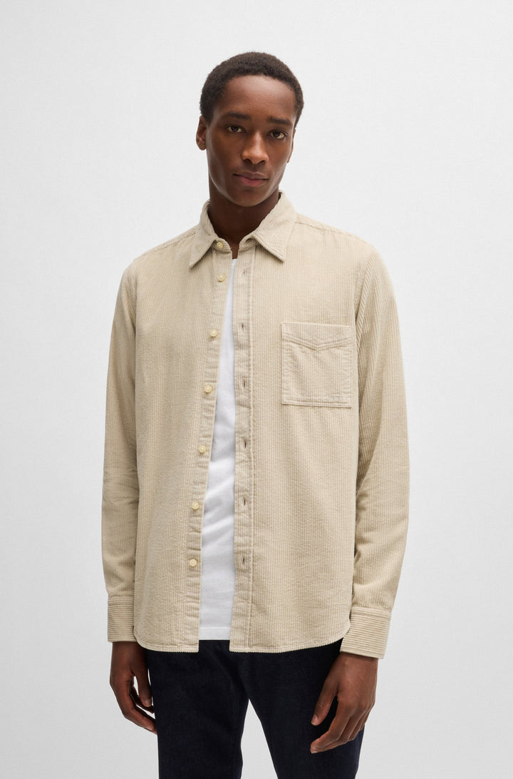 BOSS Casual Shirts Regular Fit in Cotton - RELEGANT_6_M 10260285 01-50524747- Concorde Fashion#color_beige-271