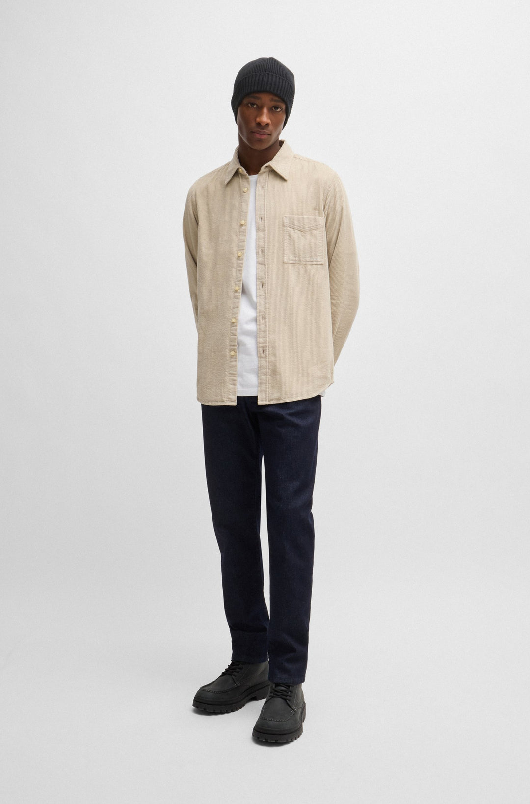 BOSS Casual Shirts Regular Fit in Cotton - RELEGANT_6_M 10260285 01-50524747- Concorde Fashion#color_beige-271