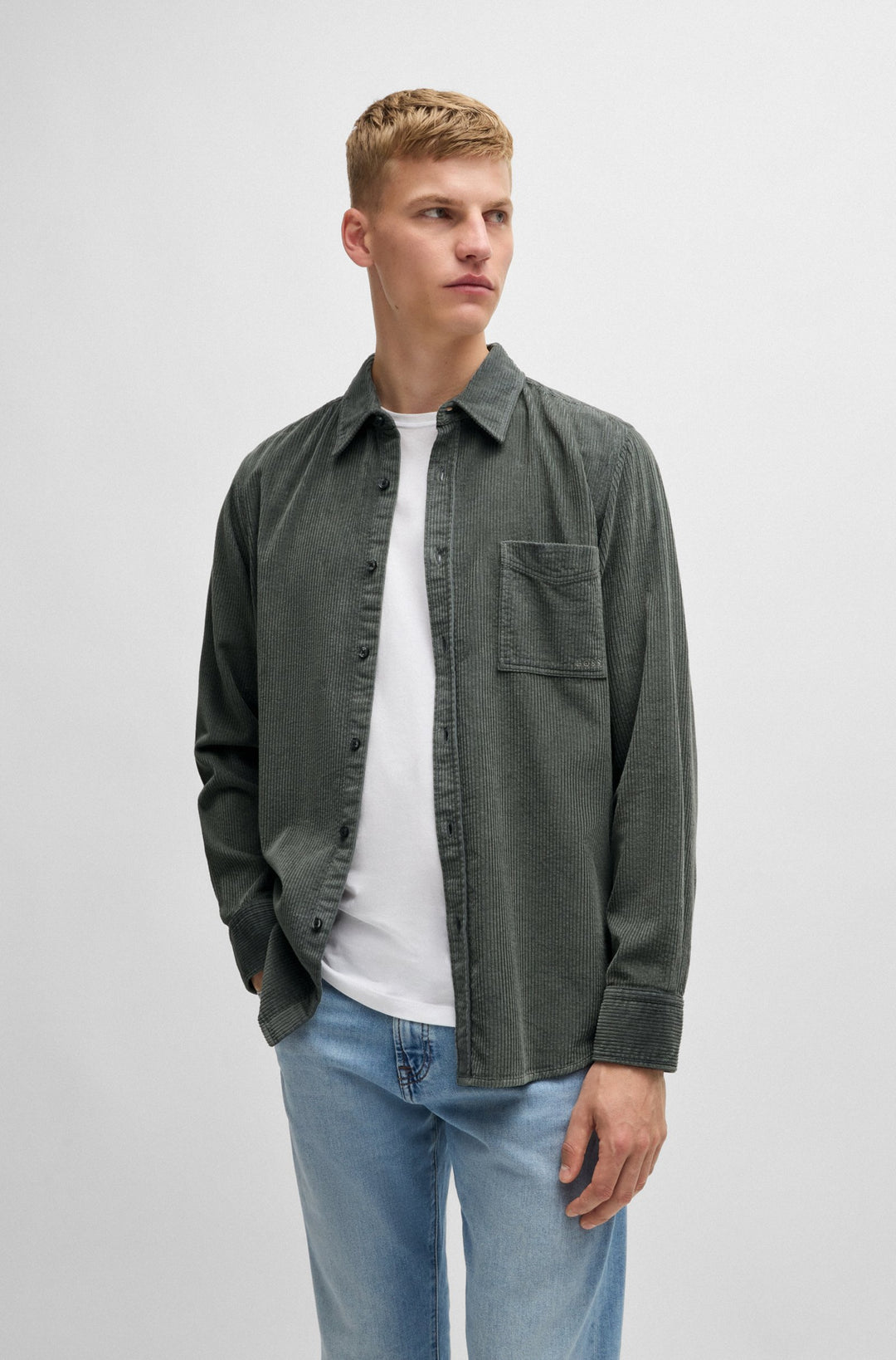 BOSS Casual Shirts Regular Fit in Cotton - RELEGANT_6_M 10260285 01-50524747- Concorde Fashion#color_grey-076