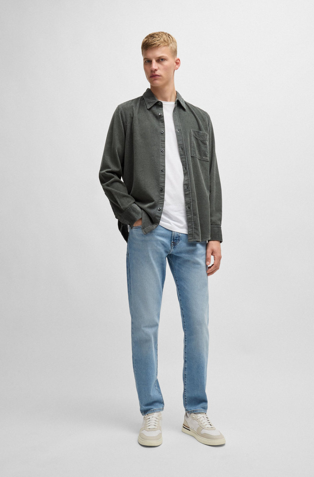 BOSS Casual Shirts Regular Fit in Cotton - RELEGANT_6_M 10260285 01-50524747- Concorde Fashion#color_grey-076