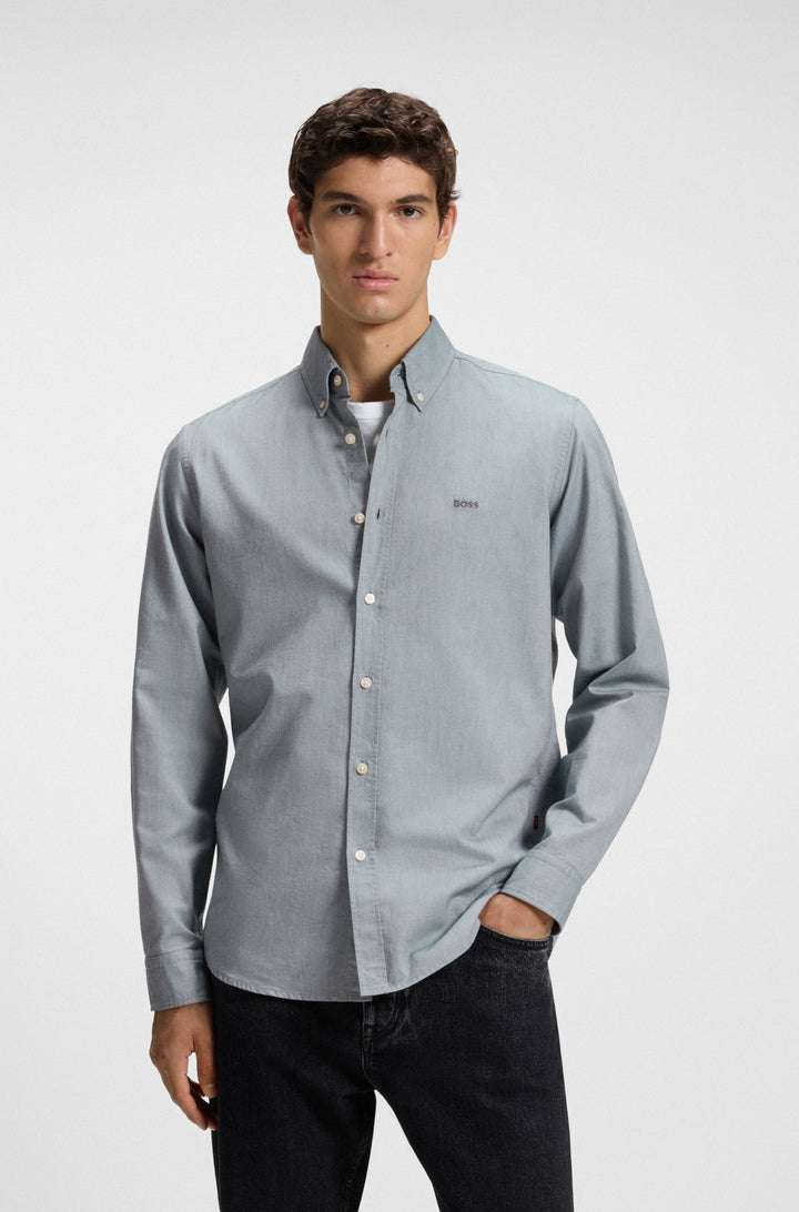 BOSS Casual Shirts Regular Fit in Cotton - RICKERT_M 10260292 01-50519707- Concorde Fashion#color_green-369
