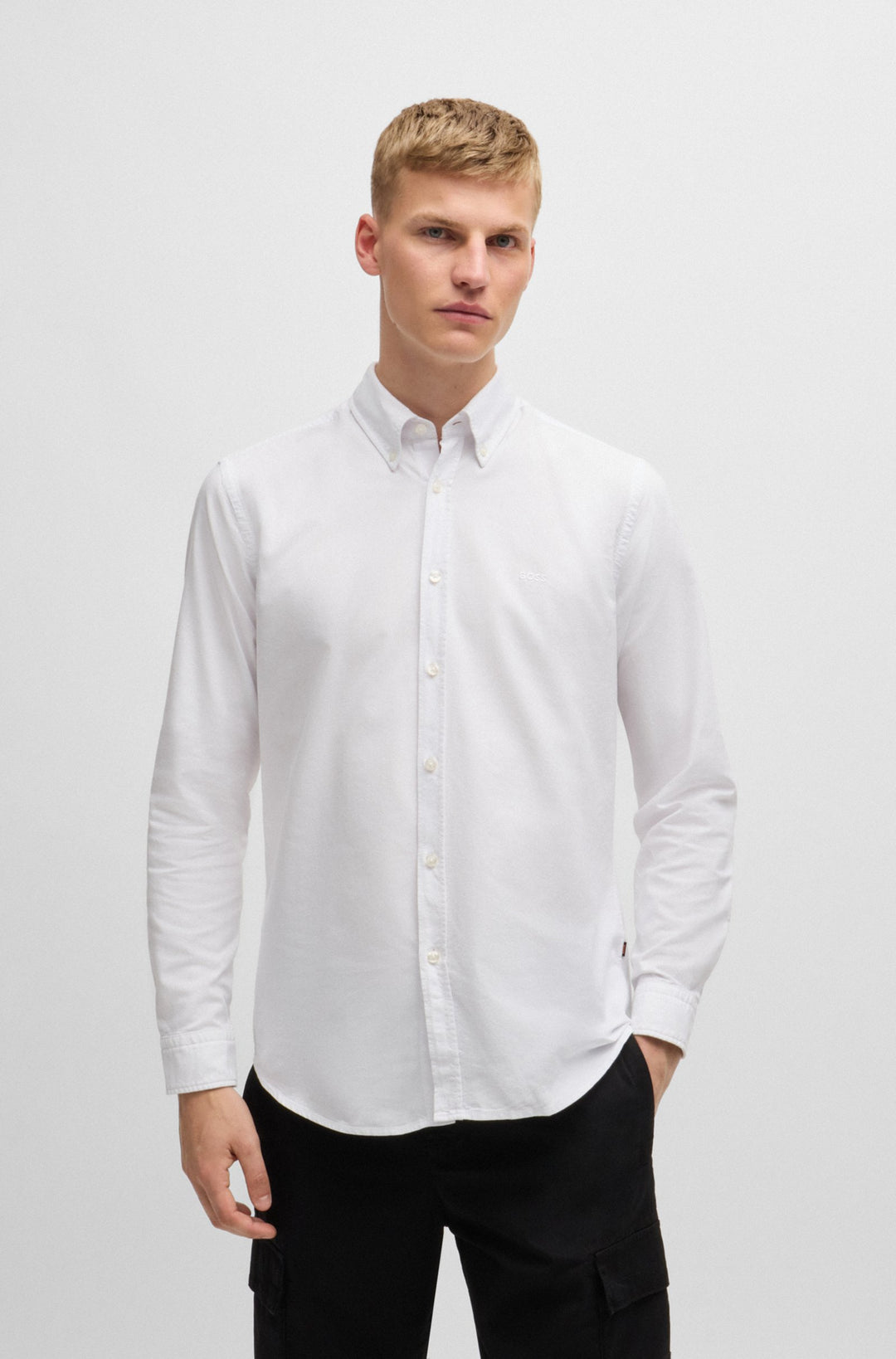 BOSS Casual Shirts Regular Fit in Cotton - RICKERT_M 10260292 01-50519707- Concorde Fashion#color_white-100