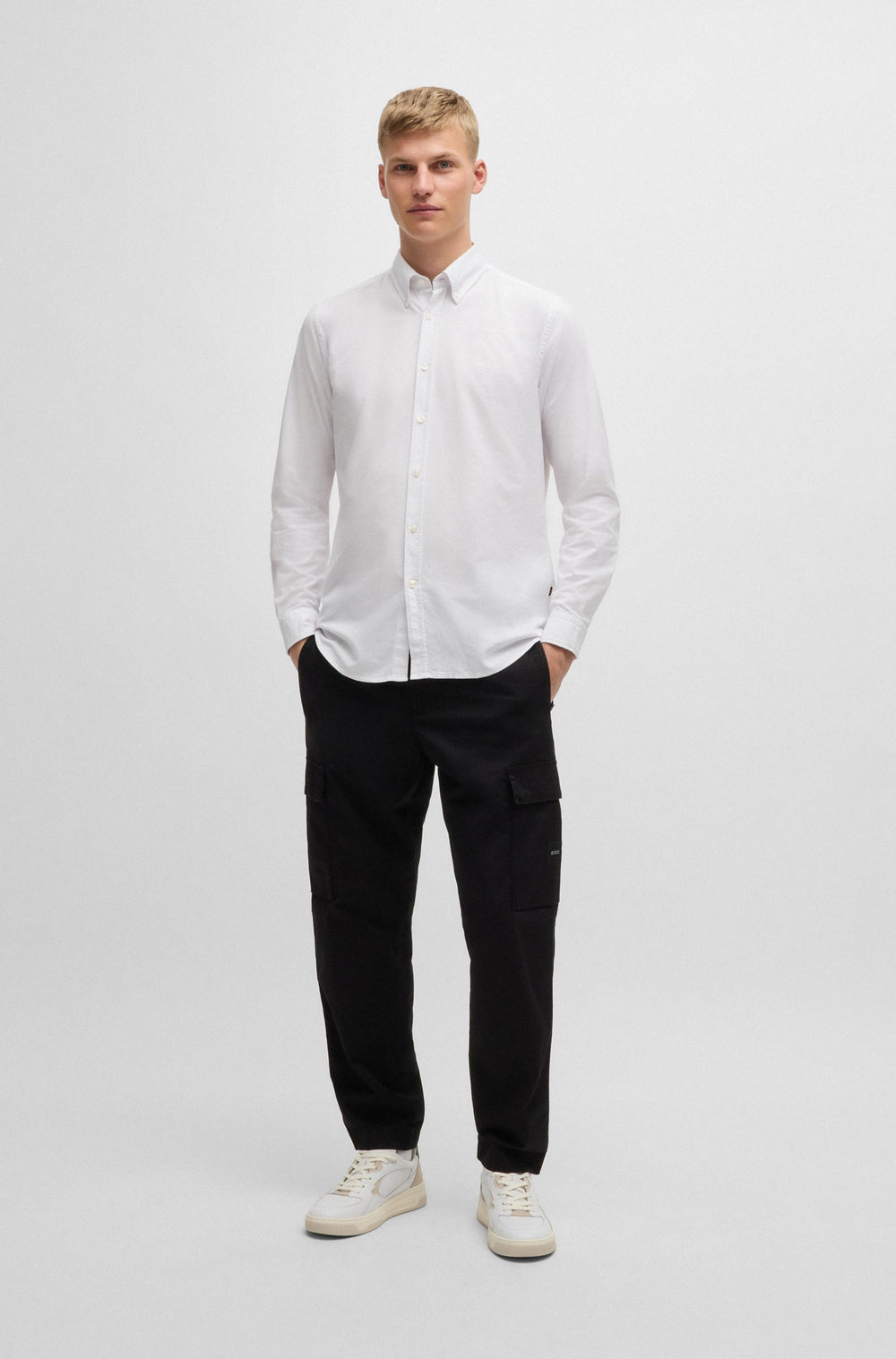 BOSS Casual Shirts Regular Fit in Cotton - RICKERT_M 10260292 01-50519707- Concorde Fashion#color_white-100