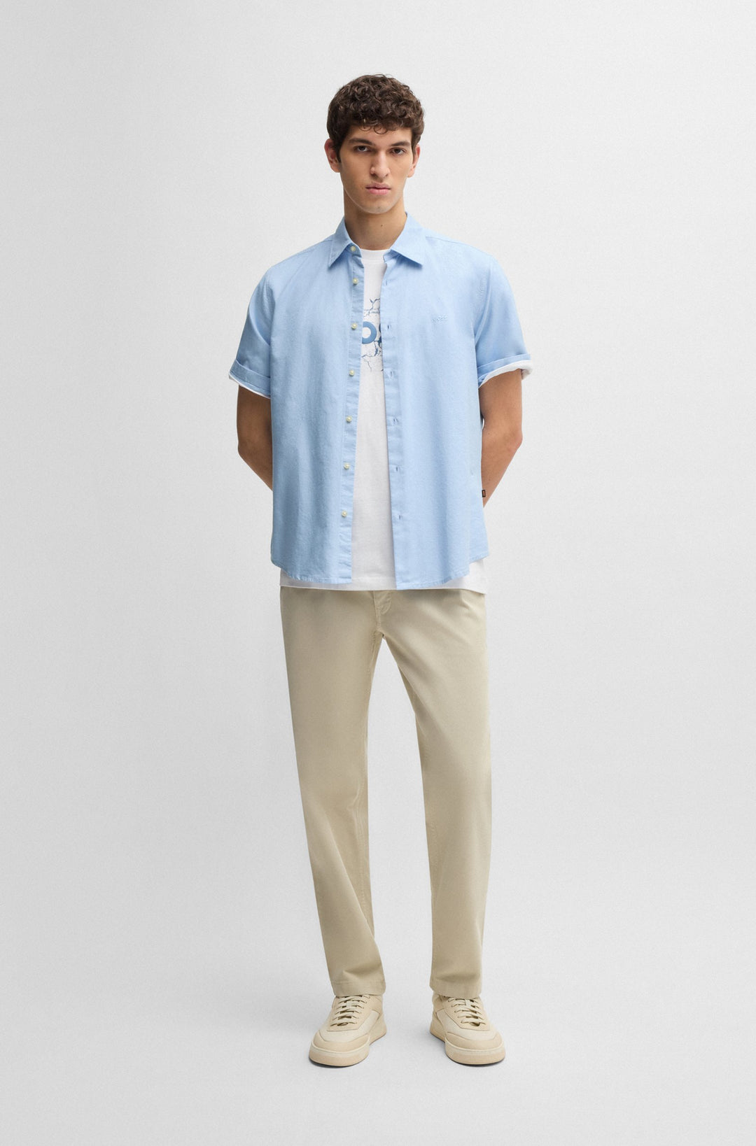 BOSS Casual Shirts Regular Fit in Cotton - RASH_2_M 10260292 01-50537332- Concorde Fashion#color_blue-460
