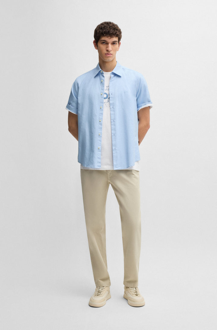 BOSS Casual Shirts Regular Fit in Cotton - RASH_2_M 10260292 01-50537332- Concorde Fashion#color_blue-460