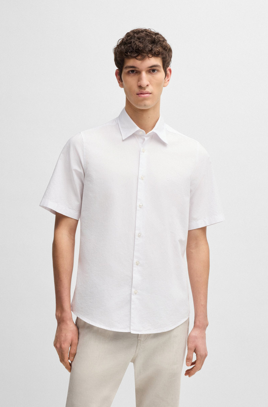 BOSS Casual Shirts Regular Fit in Cotton - RASH_2_M 10260292 01-50537332- Concorde Fashion#color_white-100