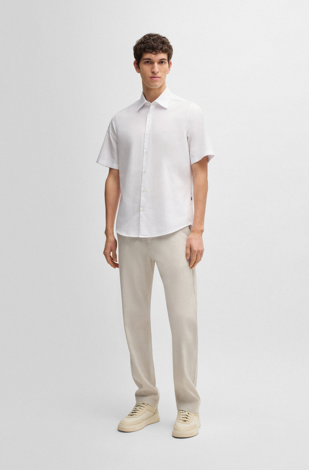 BOSS Casual Shirts Regular Fit in Cotton - RASH_2_M 10260292 01-50537332- Concorde Fashion#color_white-100