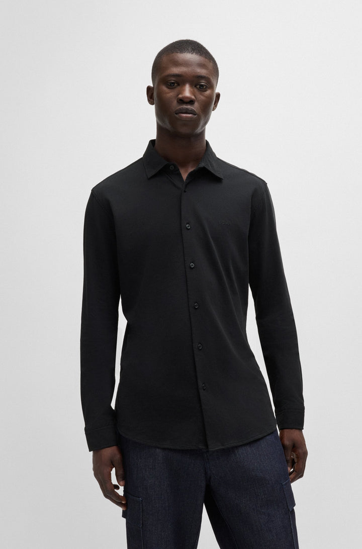 BOSS Casual Shirts Slim Fit in Cotton - MYSOFT_2_M 10260293 01-50519746- Concorde Fashion#color_black-001