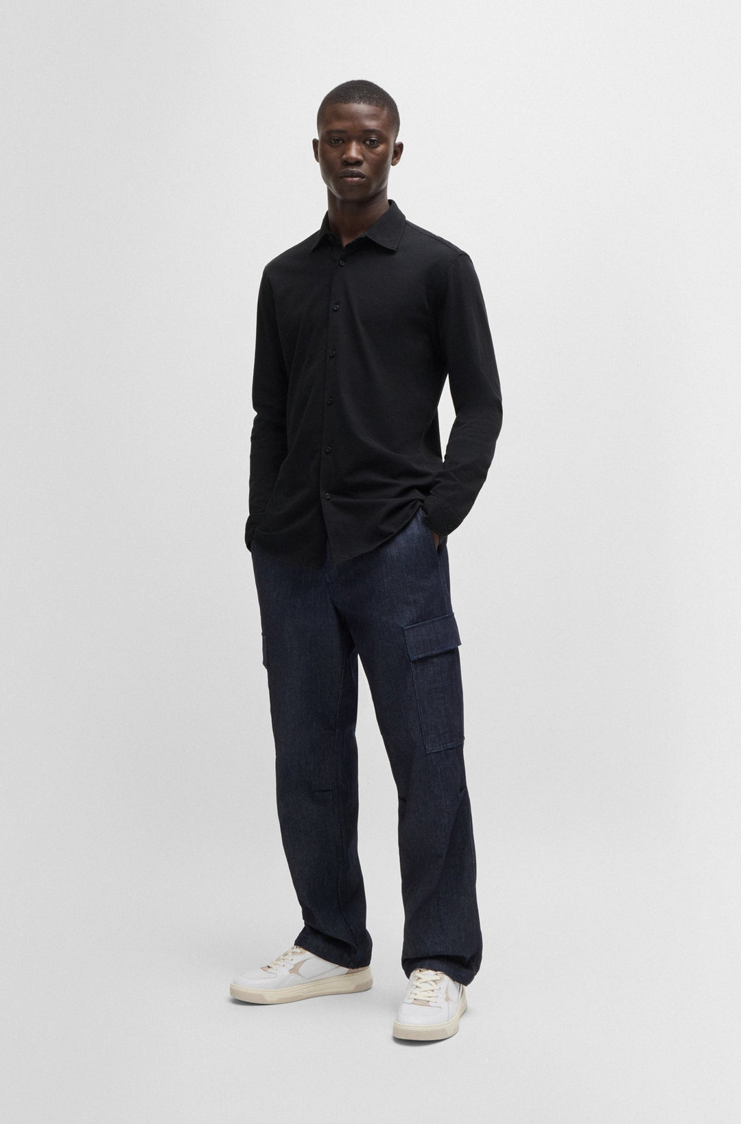 BOSS Casual Shirts Slim Fit in Cotton - MYSOFT_2_M 10260293 01-50519746- Concorde Fashion#color_black-001