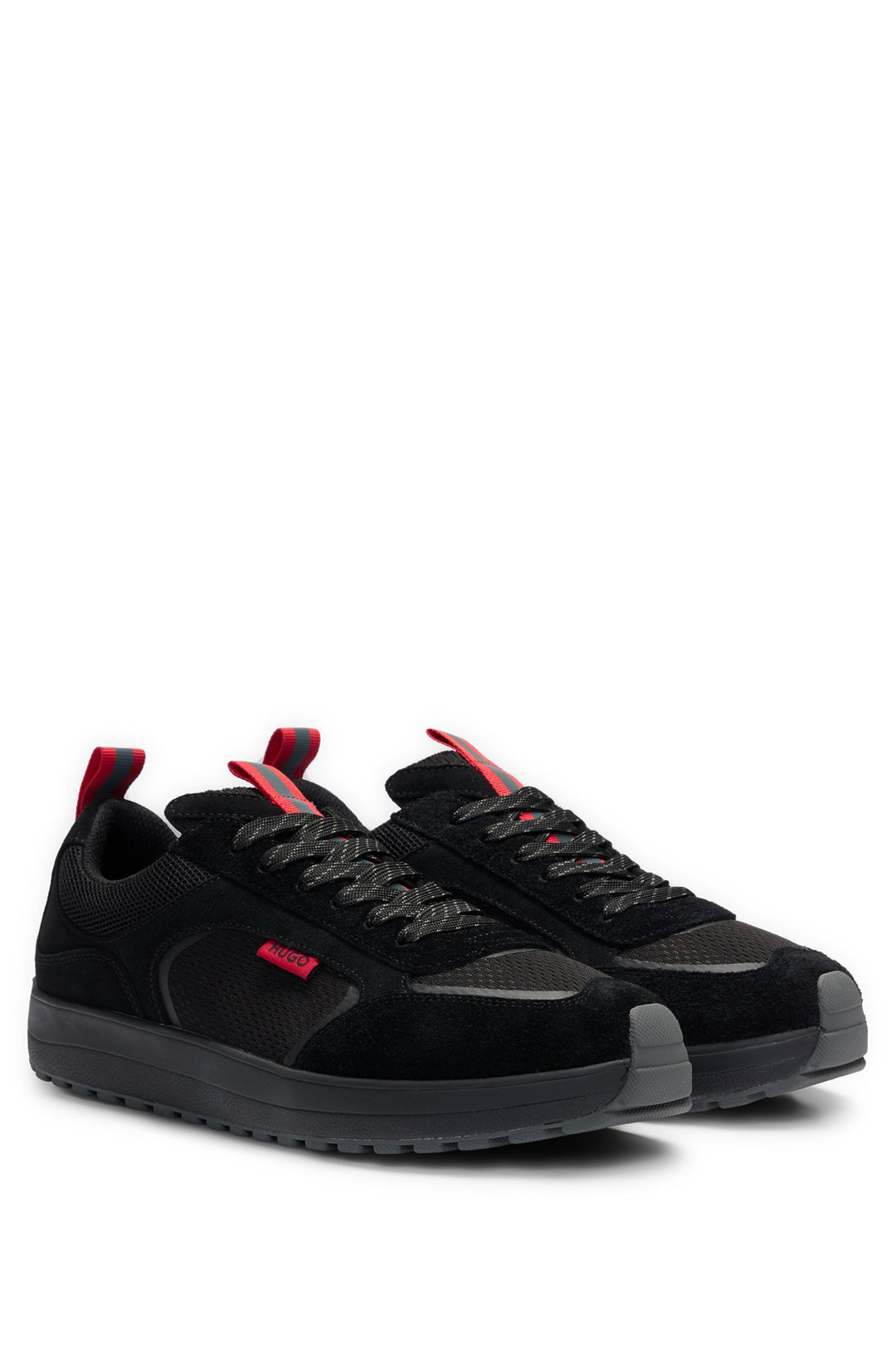 HUGO RED Standard Sole Sneakers in Leather - CILAN_TENN_MESD 10260400 01-50517016- Concorde Fashion#color_black-005