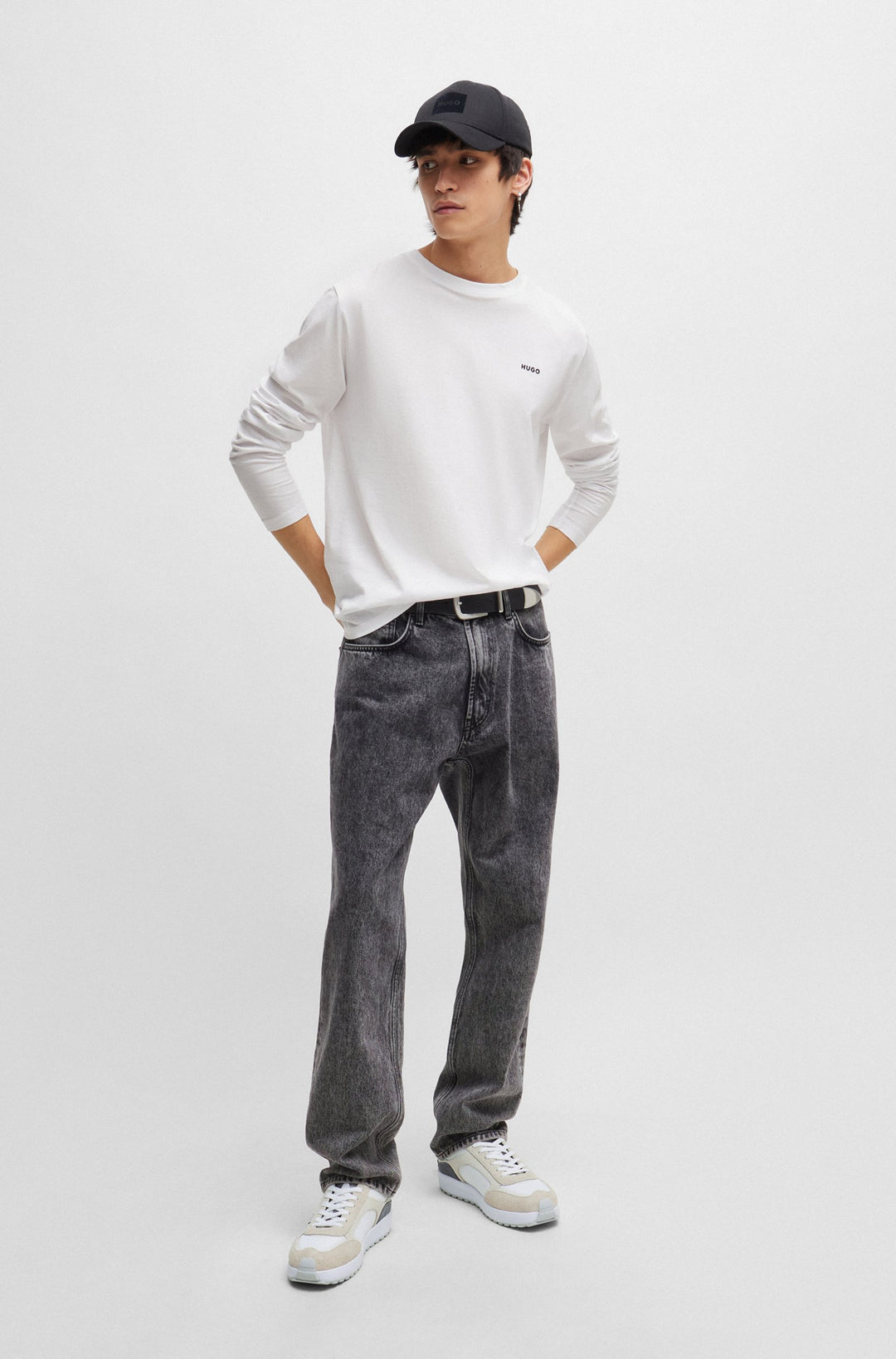 HUGO RED Standard Sole Sneakers in Leather - CILAN_TENN_MESD 10260400 01-50517016- Concorde Fashion#color_white-120