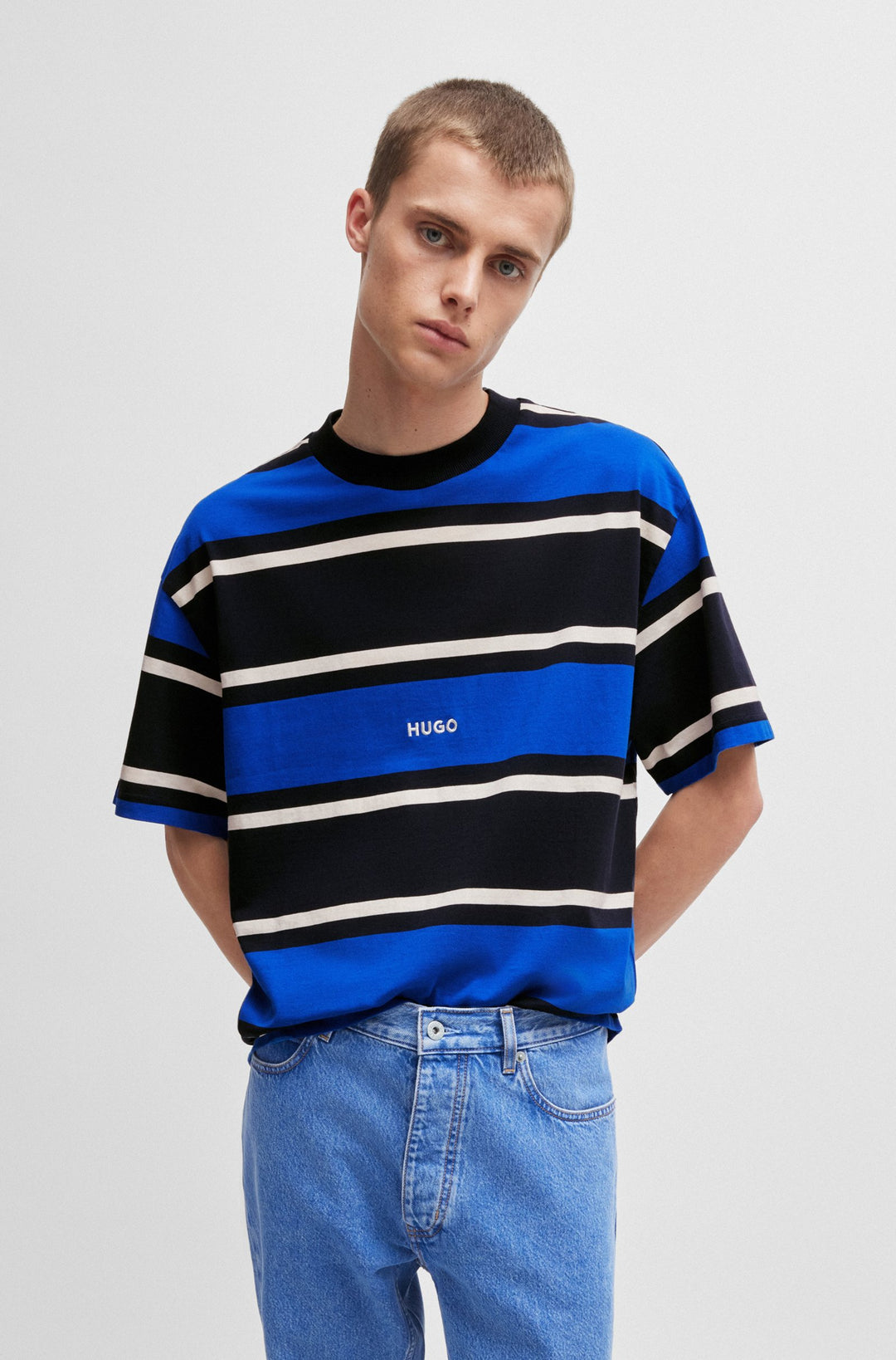 HUGO T-Shirts Loose Fit in Cotton - NARILES 10260465 01-50516905- Concorde Fashion#color_assorted-990