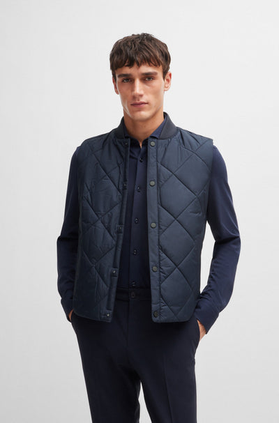 BOSS Vests Regular Fit in Polyester - P-CANOPUS 10260482 01-50518719- Concorde Fashion#color_navy-404