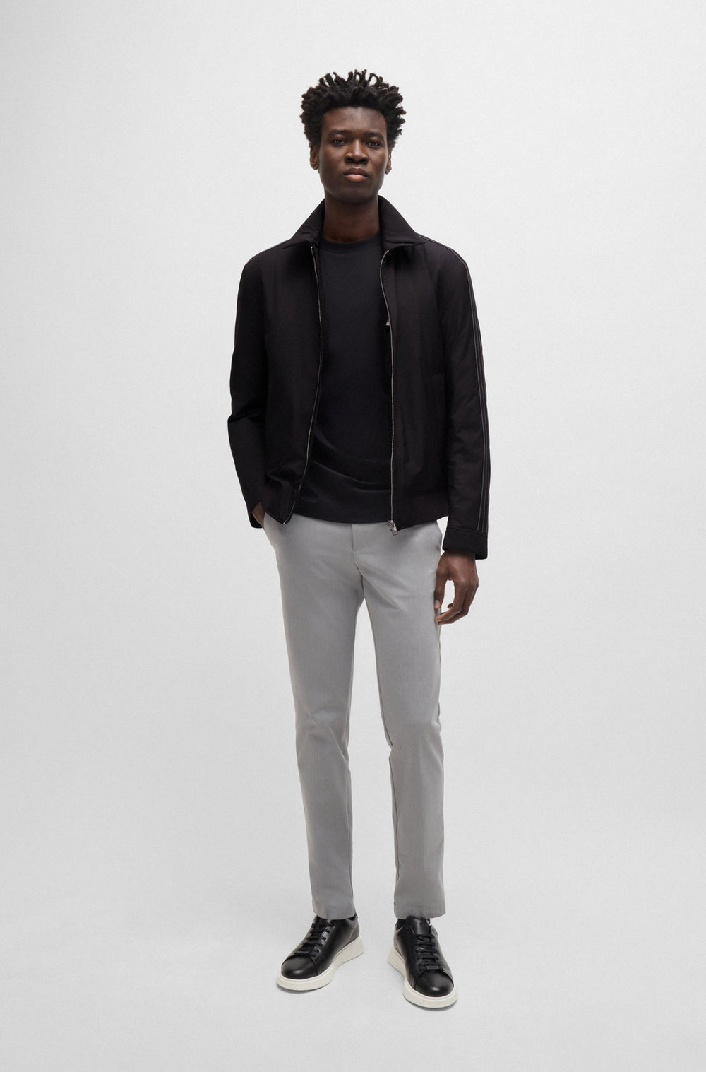 BOSS Casual Jackets Regular Fit in Polyester - C-CHAEDUS 10260482 01-50519955- Concorde Fashion#color_black-001