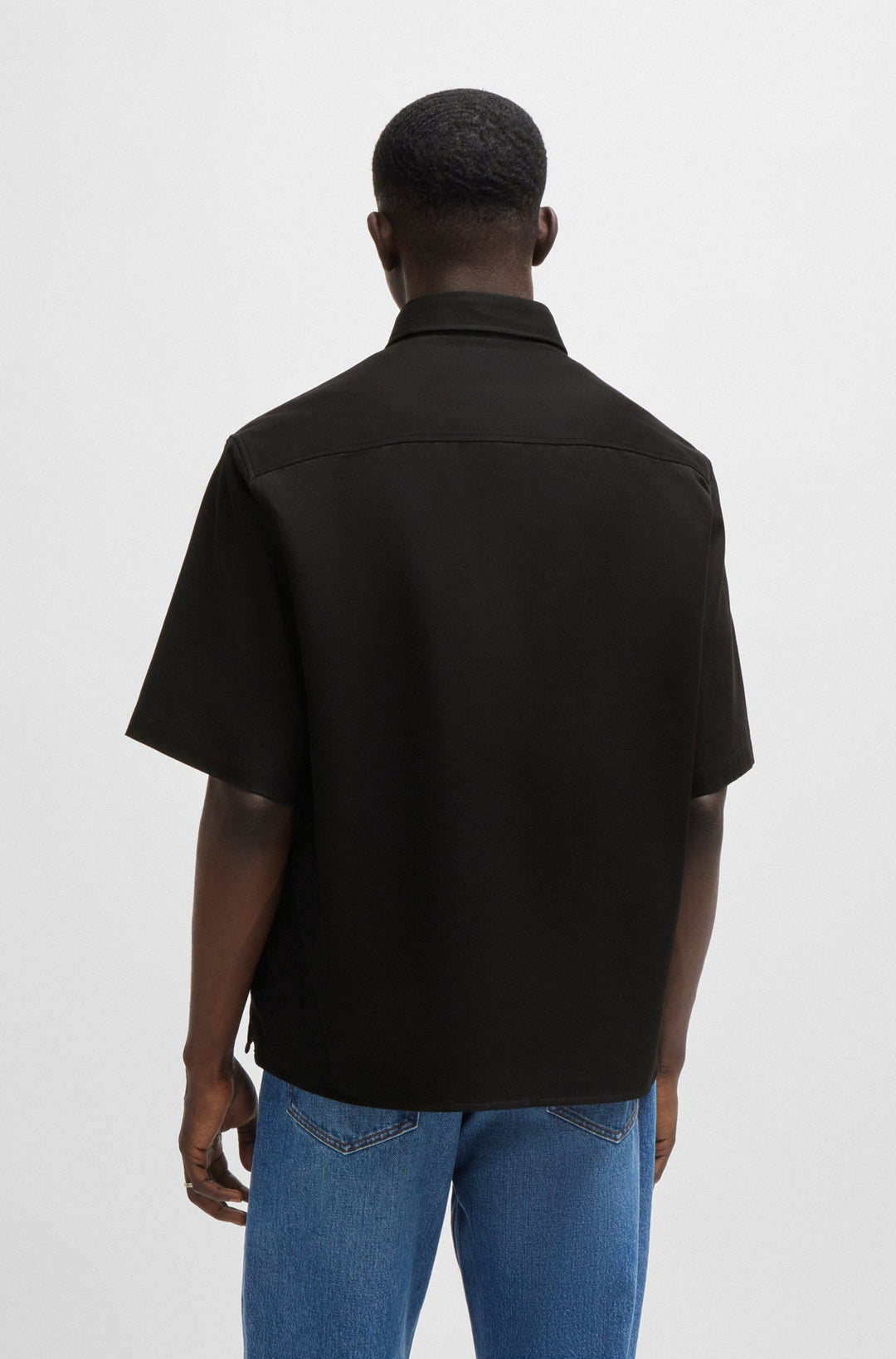 HUGO BLUE Oversize Fit Casual Shirts in Cotton - EKYNO 10260730 01-50517871- Concorde Fashion#color_black-001