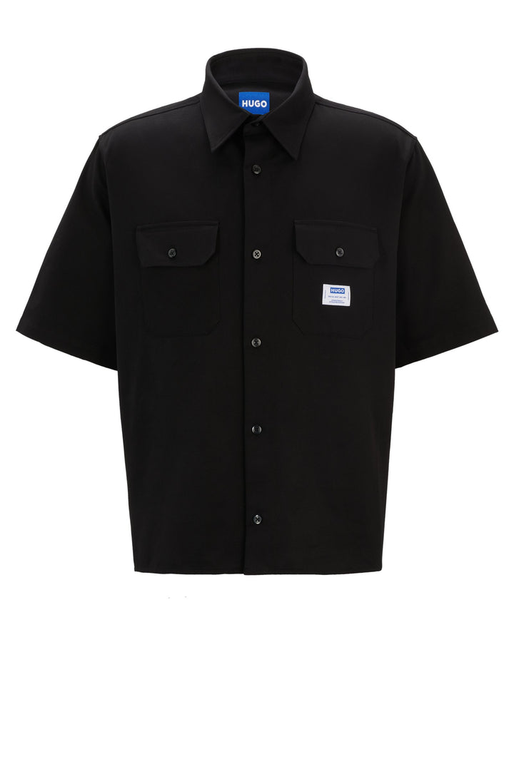 HUGO BLUE Oversize Fit Casual Shirts in Cotton - EKYNO 10260730 01-50517871- Concorde Fashion#color_black-001