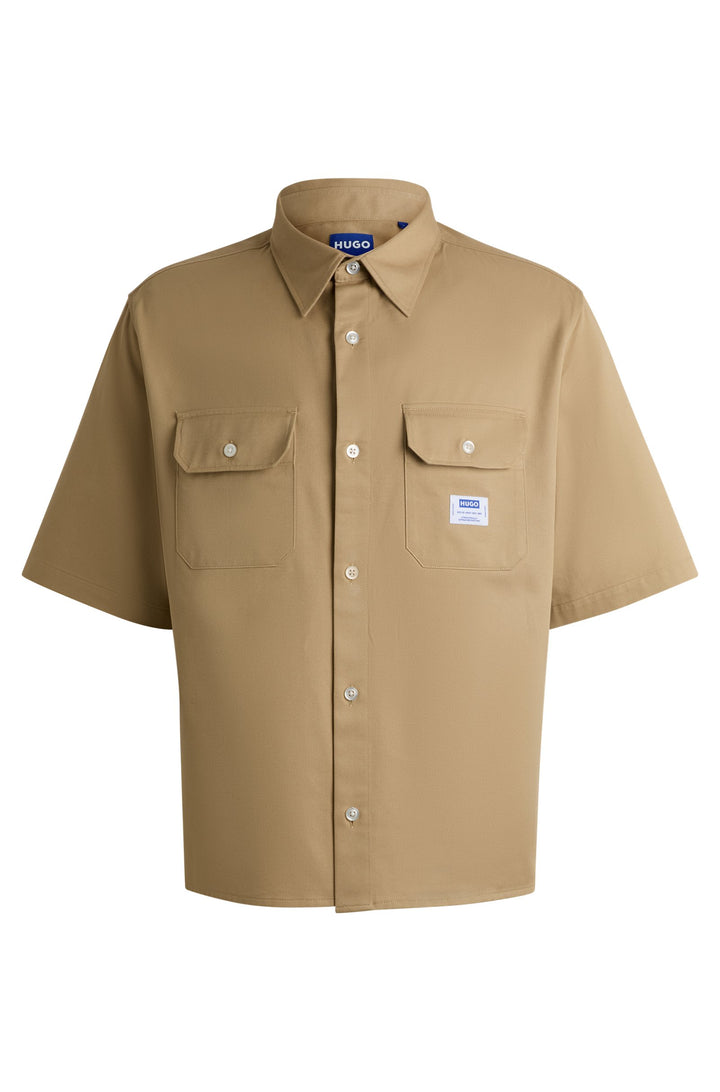 HUGO BLUE Oversize Fit Casual Shirts in Cotton - EKYNO 10260730 01-50517871- Concorde Fashion#color_beige-269